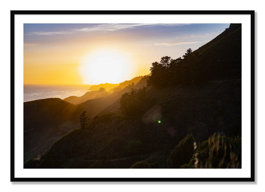 Framed photograph of California Coastline by Dylan Ozanich, Black frame, Borders