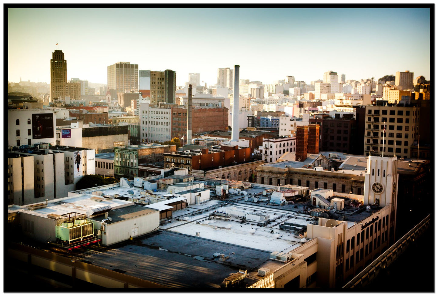 Chronical San Francisco by Dylan Ozanich, 48×72 Full Bleed Print in a Black frame