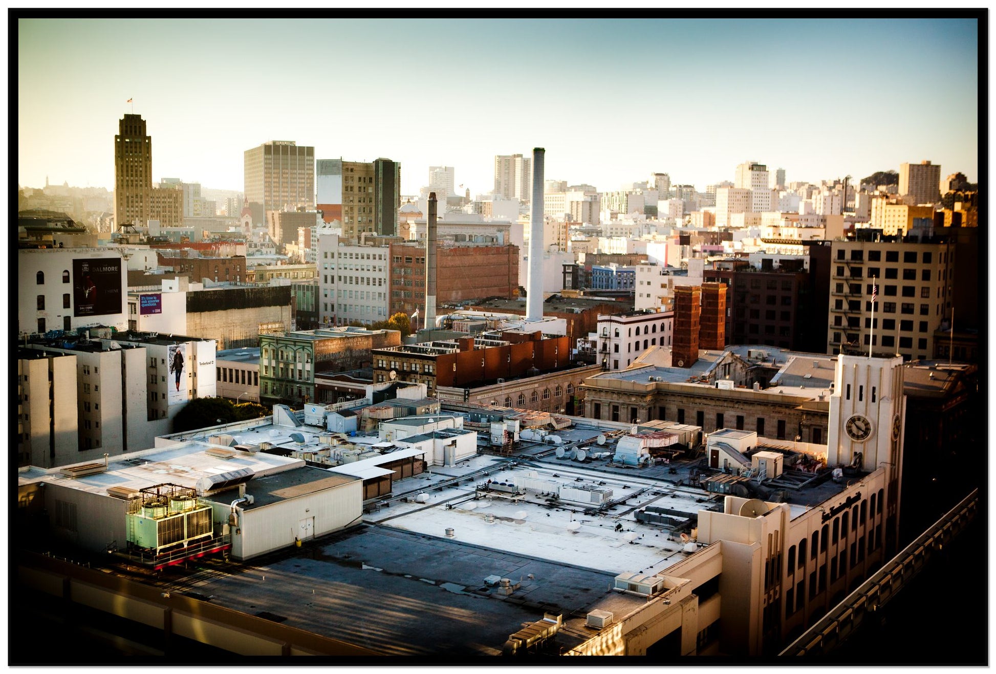 Chronical San Francisco by Dylan Ozanich, 48×72 Full Bleed Print in a Black frame