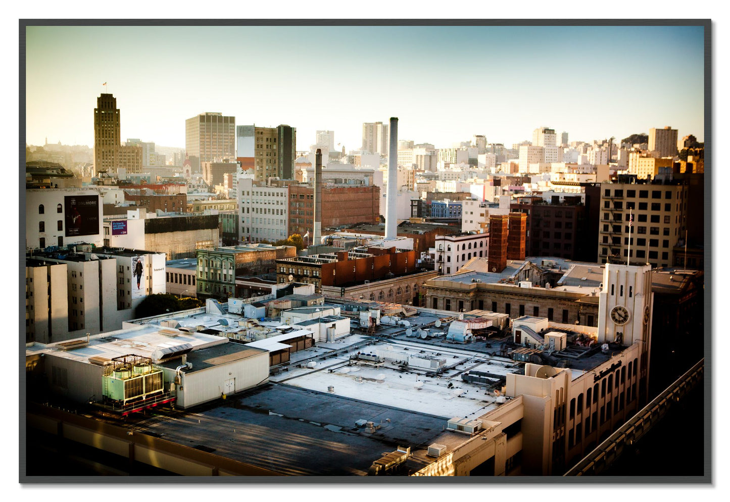 Chronical San Francisco by Dylan Ozanich, 48×72 Full Bleed Print in a Grey frame