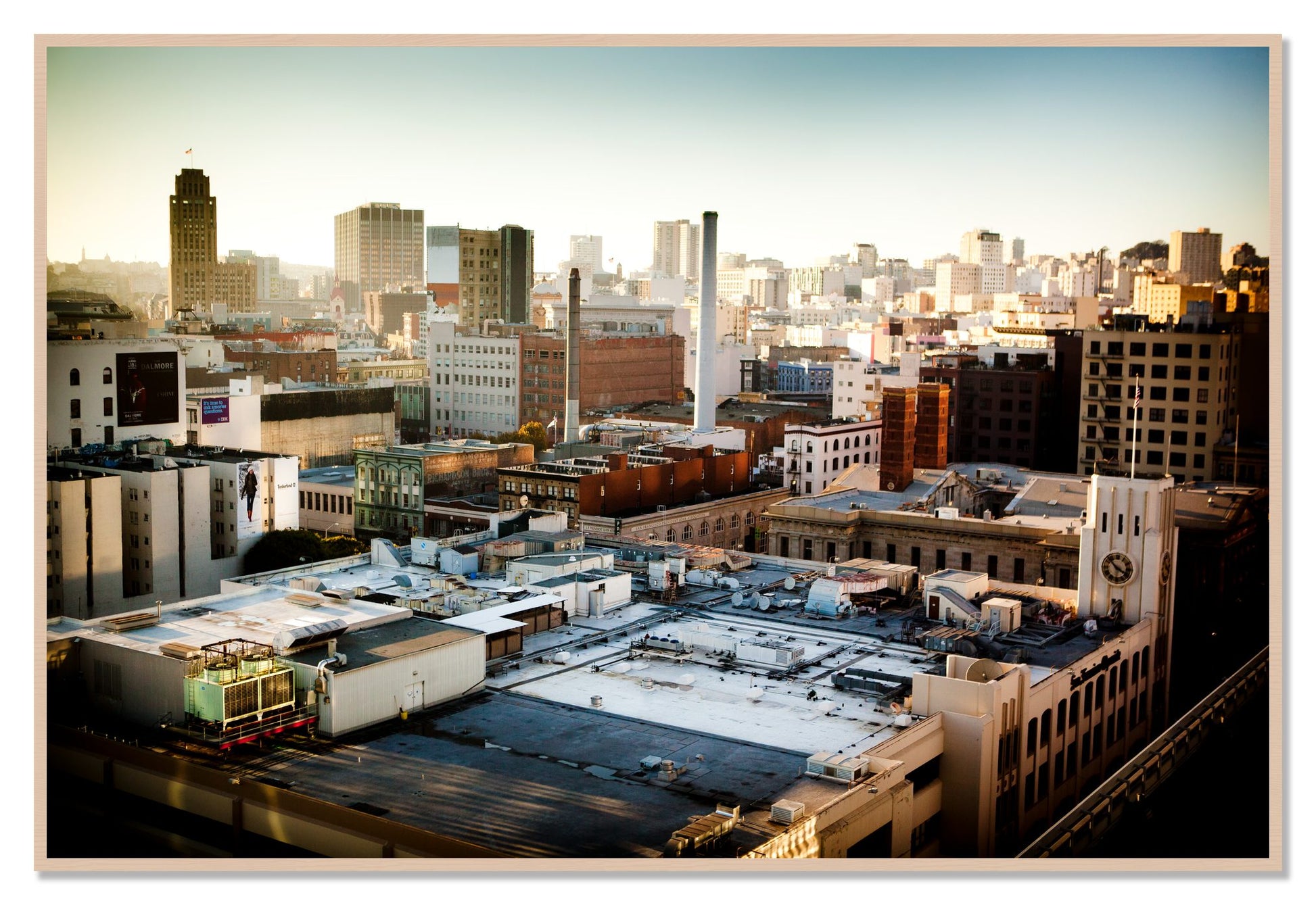 Chronical San Francisco by Dylan Ozanich, 48×72 Full Bleed Print in a Maple frame