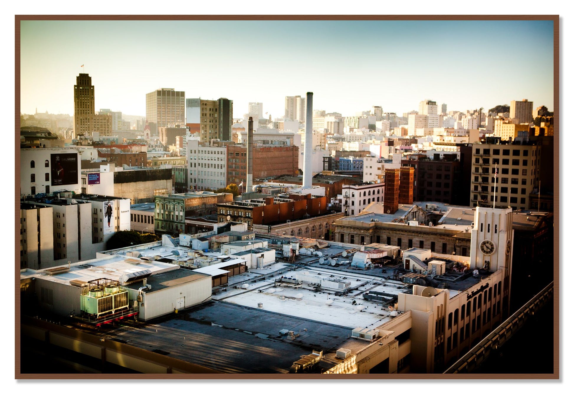 Chronical San Francisco by Dylan Ozanich, 48×72 Full Bleed Print in a Walnut frame