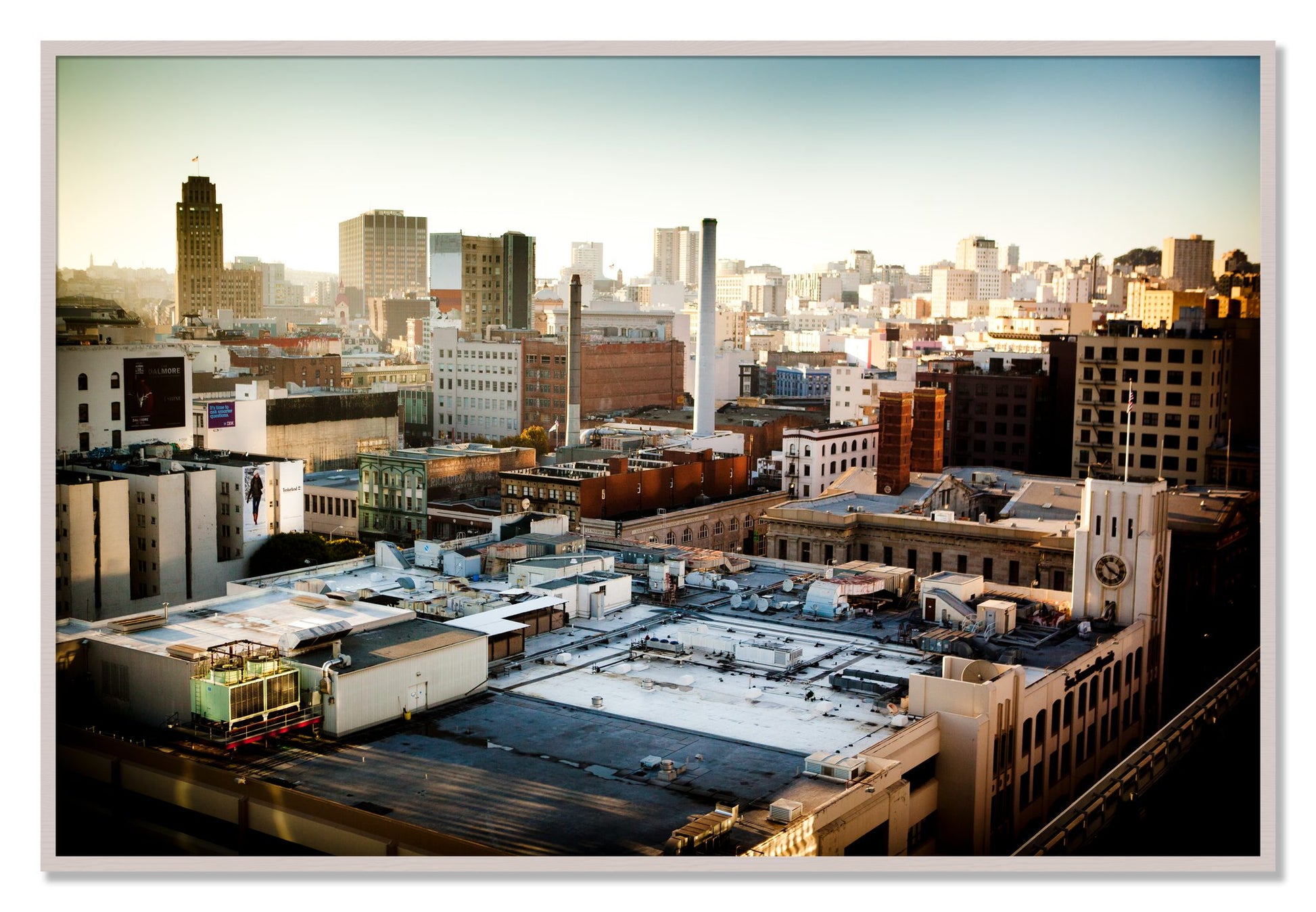 Framed photograph of Chronical San Francisco by Dylan Ozanich, White Maple frame, Full Bleed