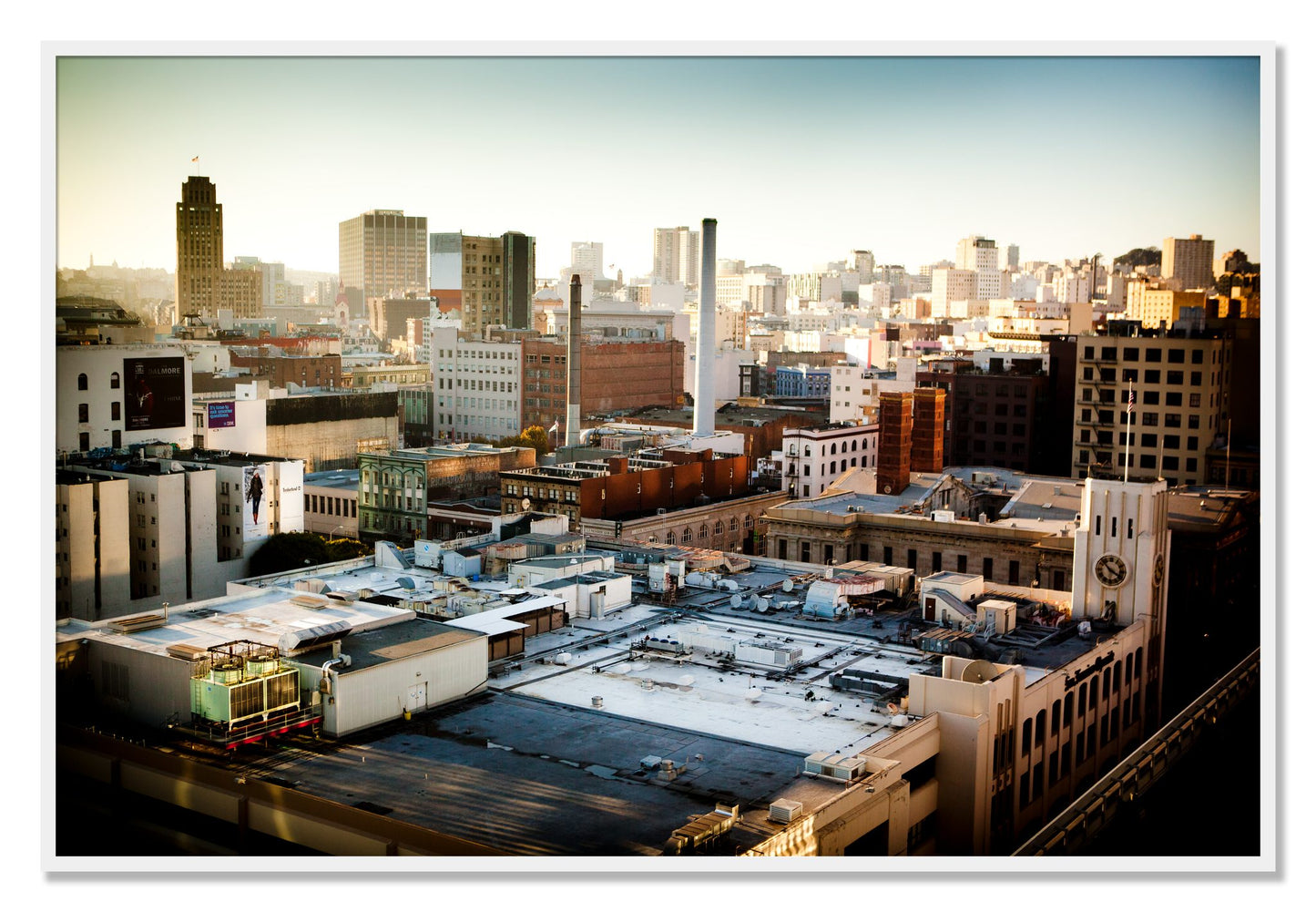 Framed photograph of Chronical San Francisco by Dylan Ozanich, White frame, Full Bleed