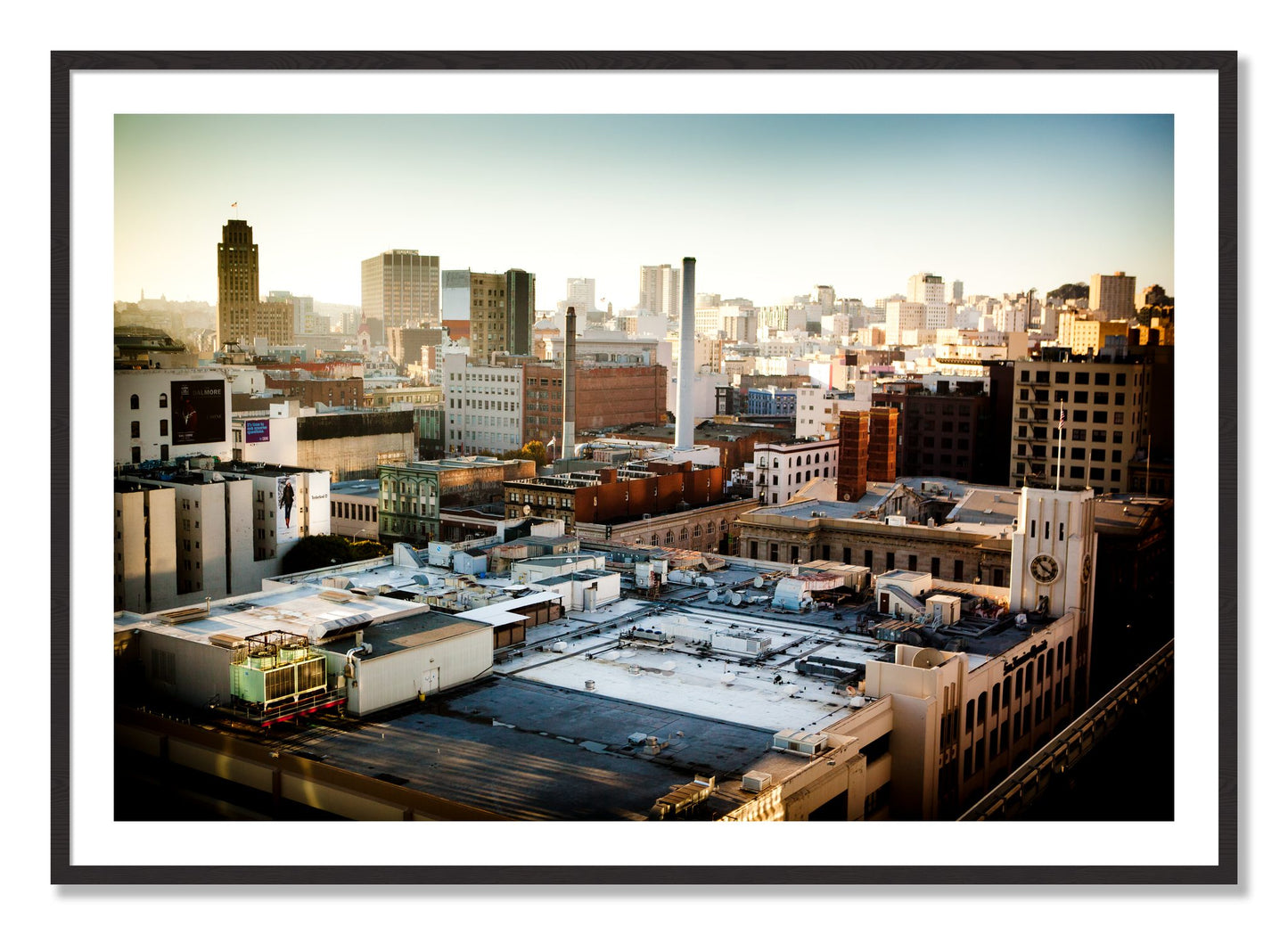 Framed photograph of Chronical San Francisco by Dylan Ozanich, Black Walnut frame, Borders
