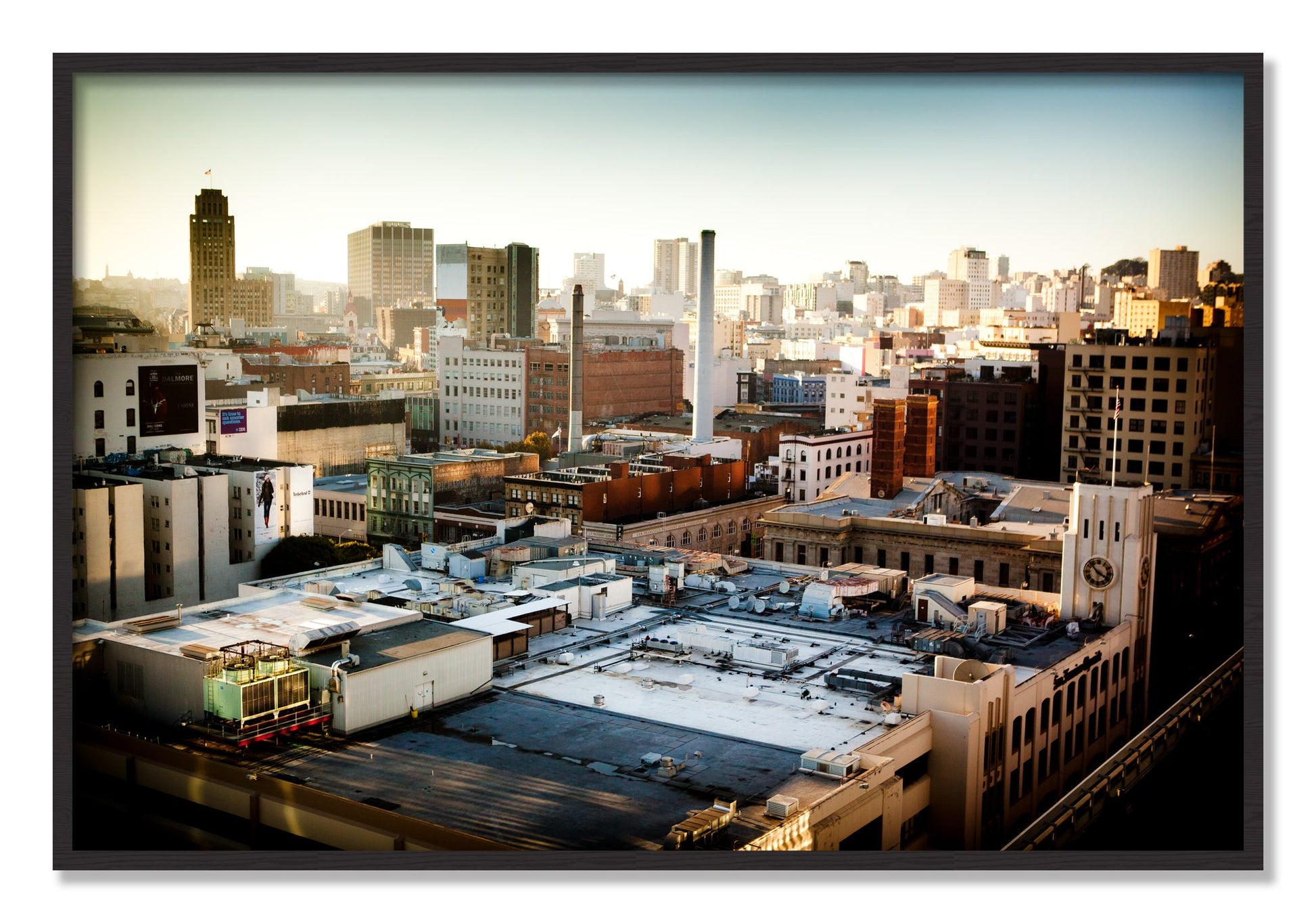 Framed photograph of Chronical San Francisco by Dylan Ozanich, Black Walnut frame, Full Bleed