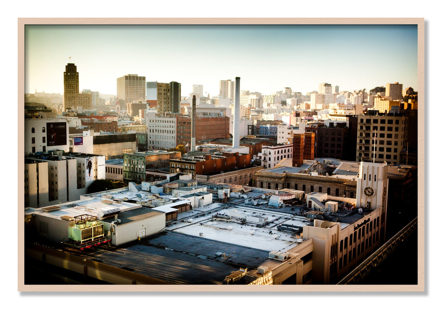 Framed photograph of Chronical San Francisco by Dylan Ozanich, Maple frame, Full Bleed