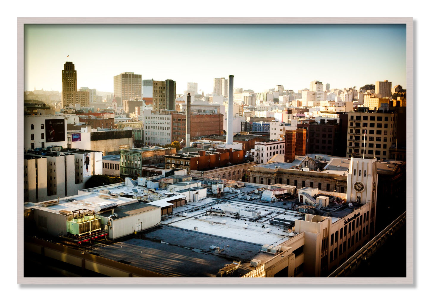 Framed photograph of Chronical San Francisco by Dylan Ozanich, White Maple frame, Full Bleed