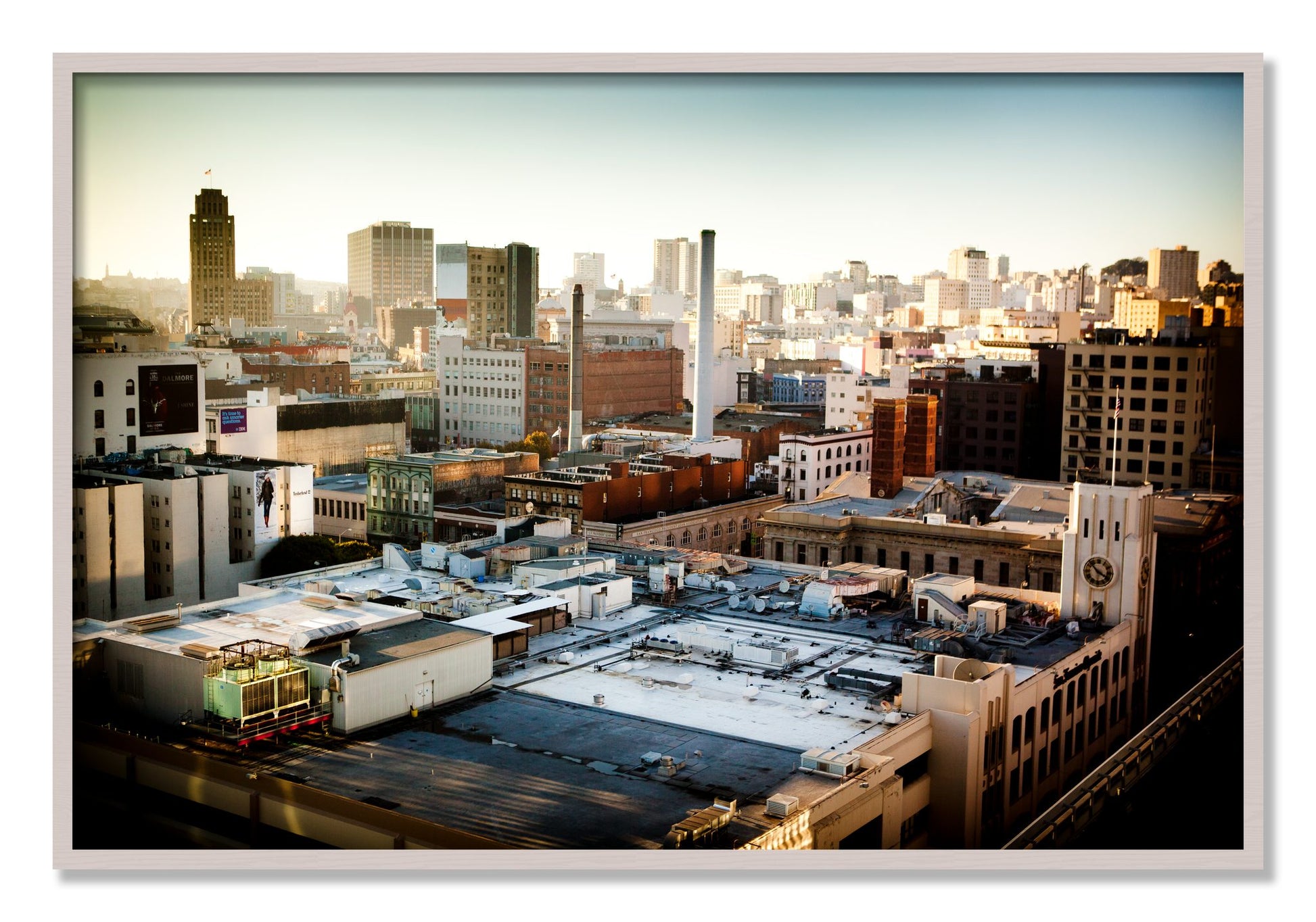 Framed photograph of Chronical San Francisco by Dylan Ozanich, White Maple frame, Full Bleed