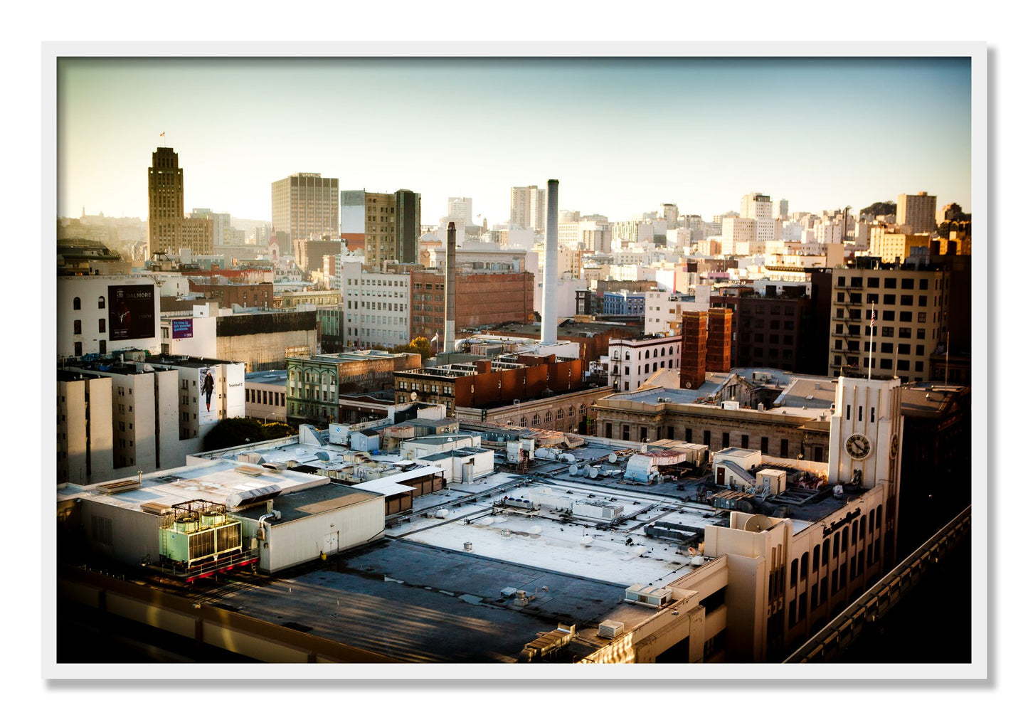Framed photograph of Chronical San Francisco by Dylan Ozanich, White frame, Full Bleed