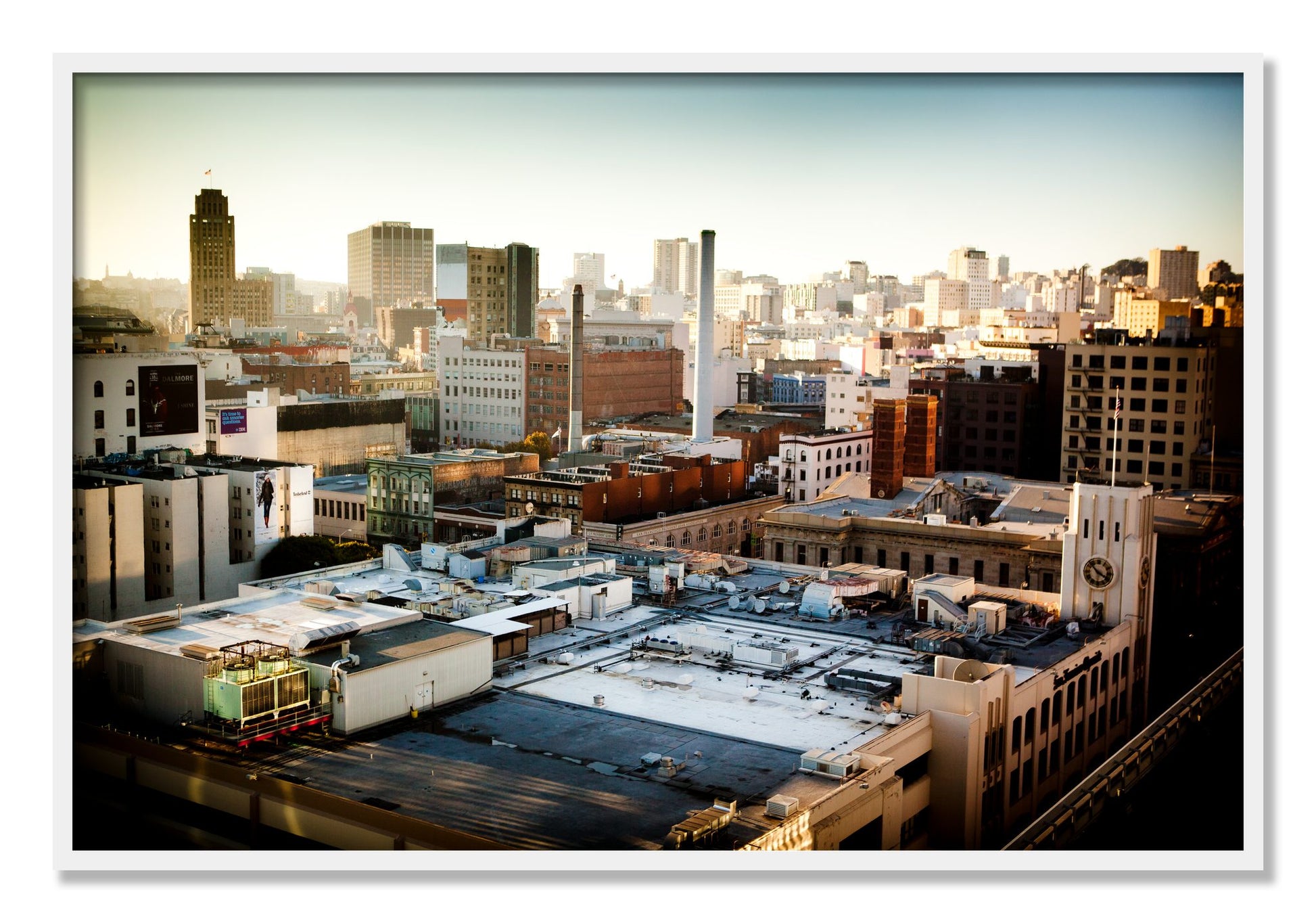 Framed photograph of Chronical San Francisco by Dylan Ozanich, White frame, Full Bleed