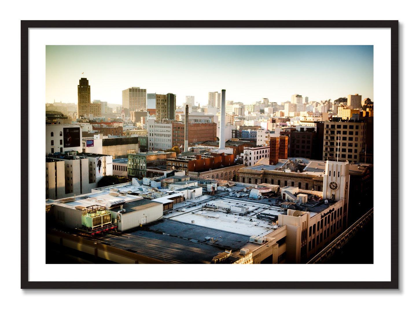 Framed photograph of Chronical San Francisco by Dylan Ozanich, Black Walnut frame, Borders