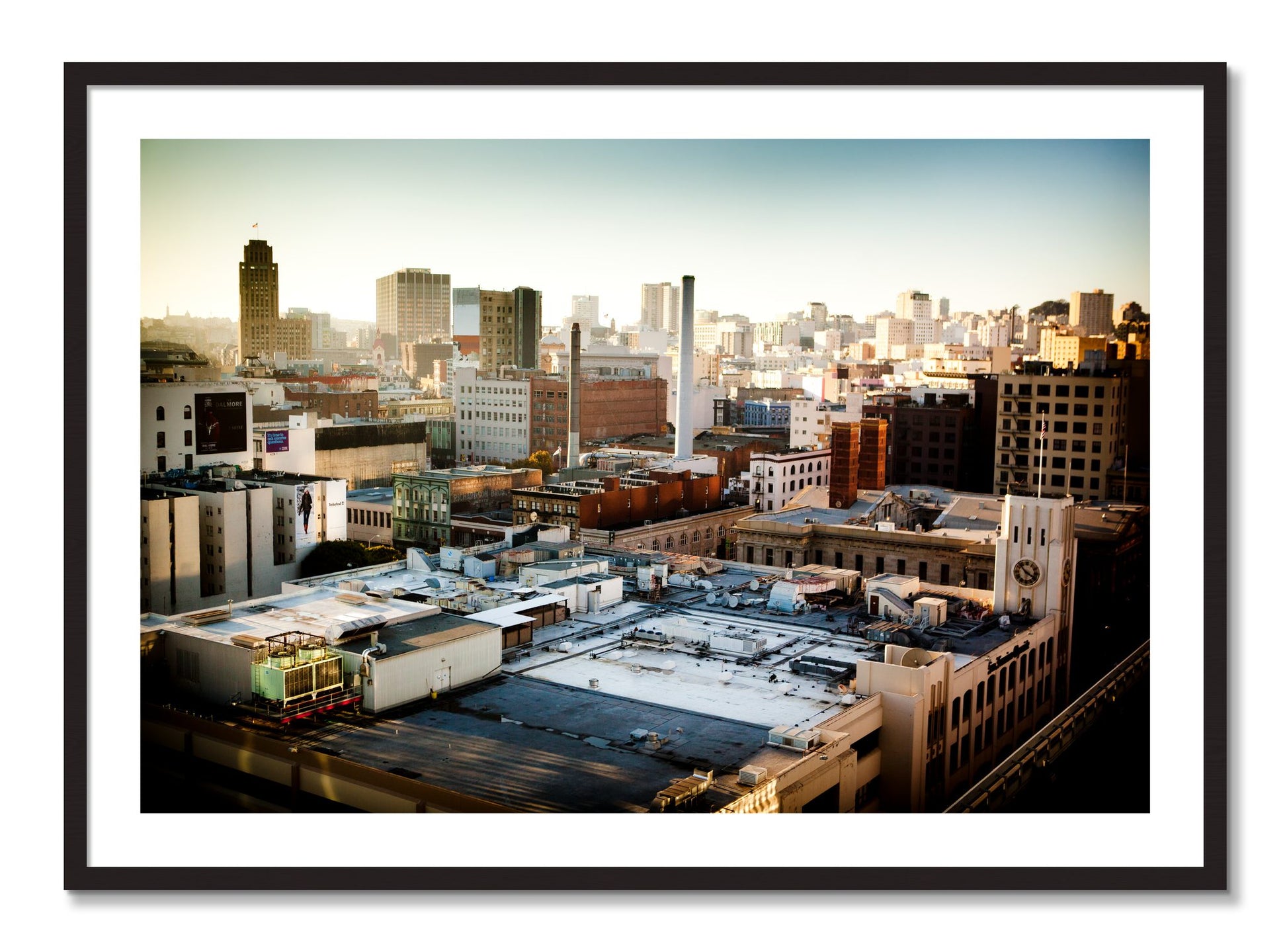 Framed photograph of Chronical San Francisco by Dylan Ozanich, Black Walnut frame, Borders