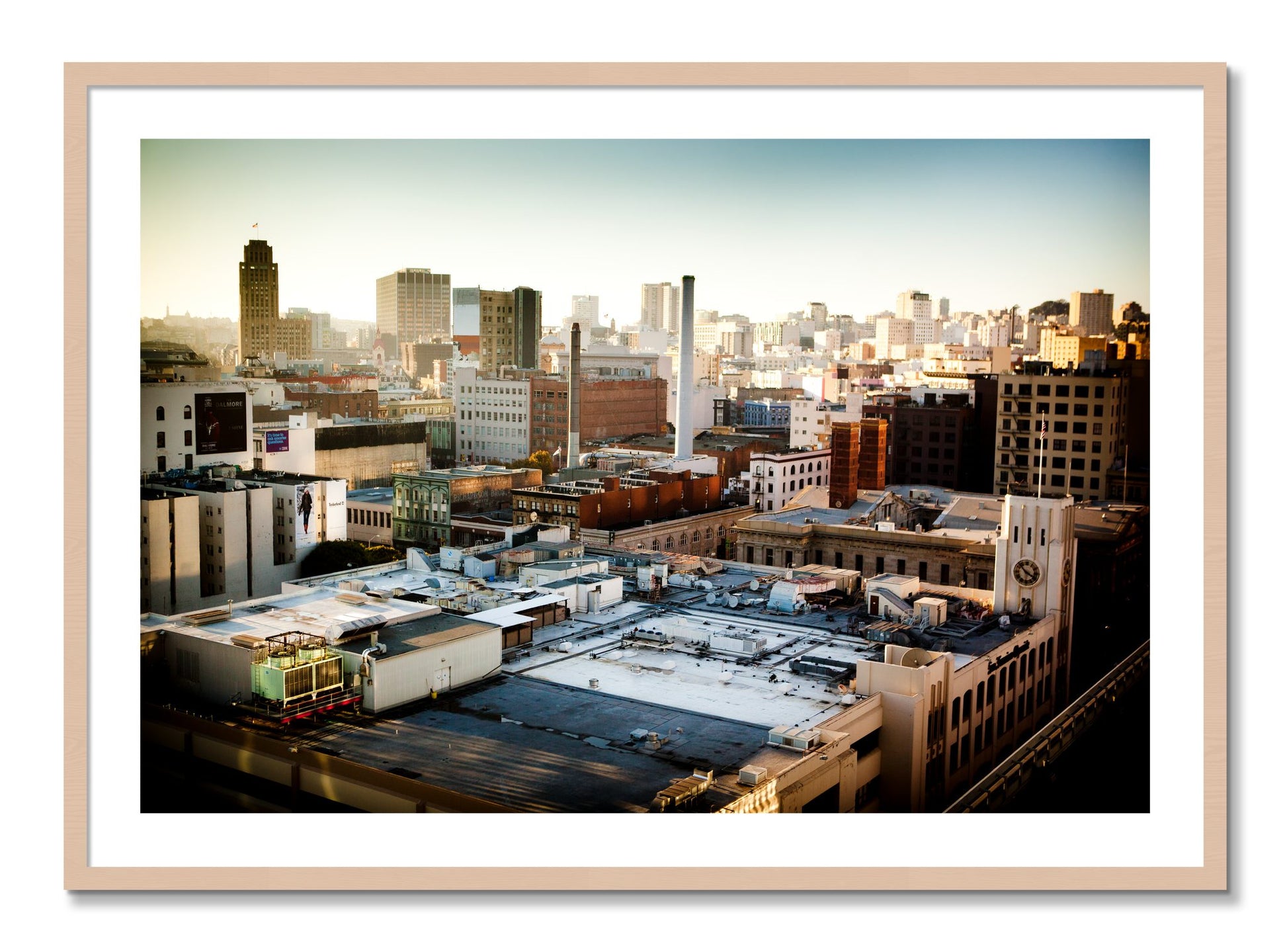 Framed photograph of Chronical San Francisco by Dylan Ozanich, Maple frame, Borders
