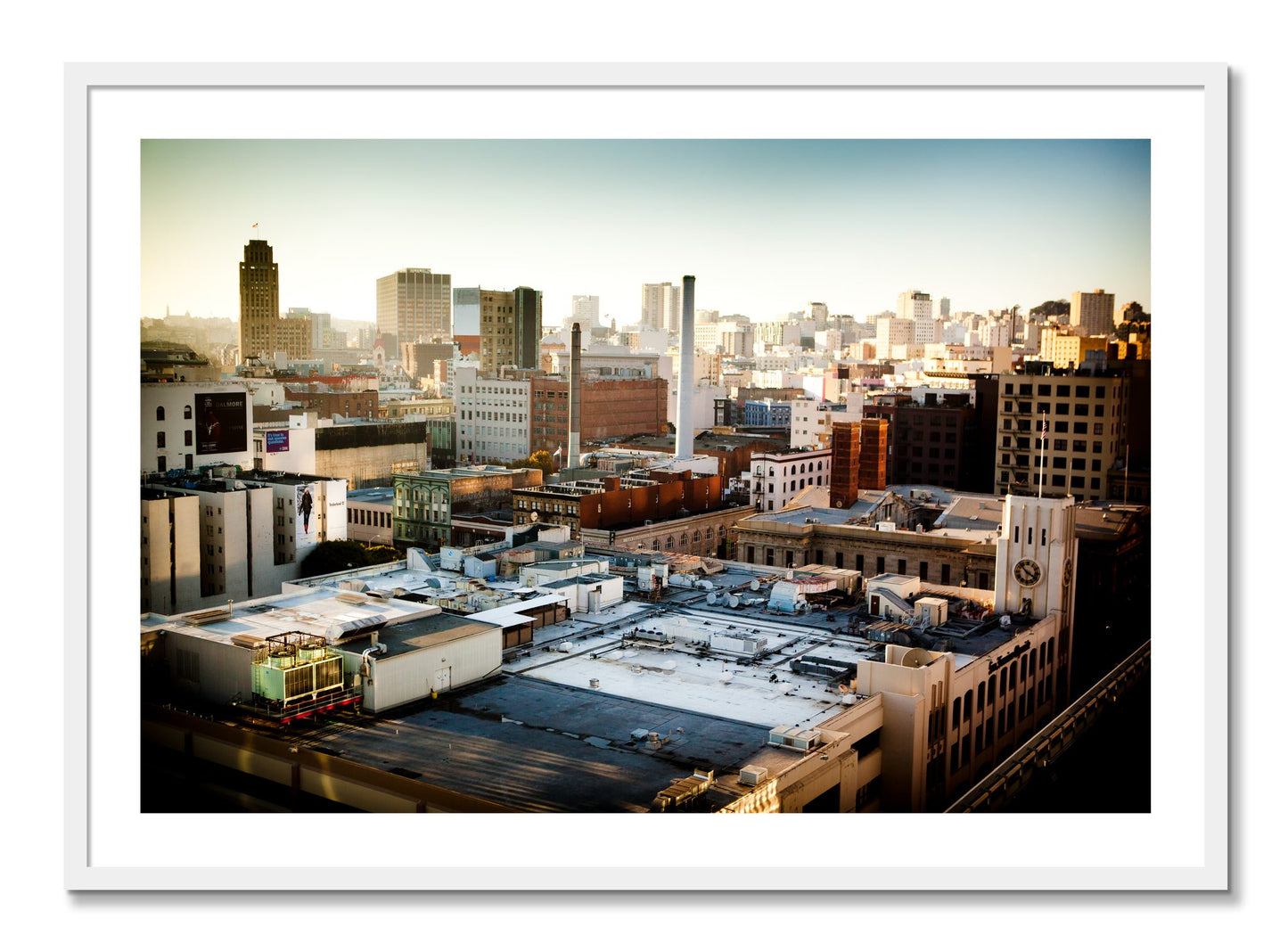 Framed photograph of Chronical San Francisco by Dylan Ozanich, White frame, Borders