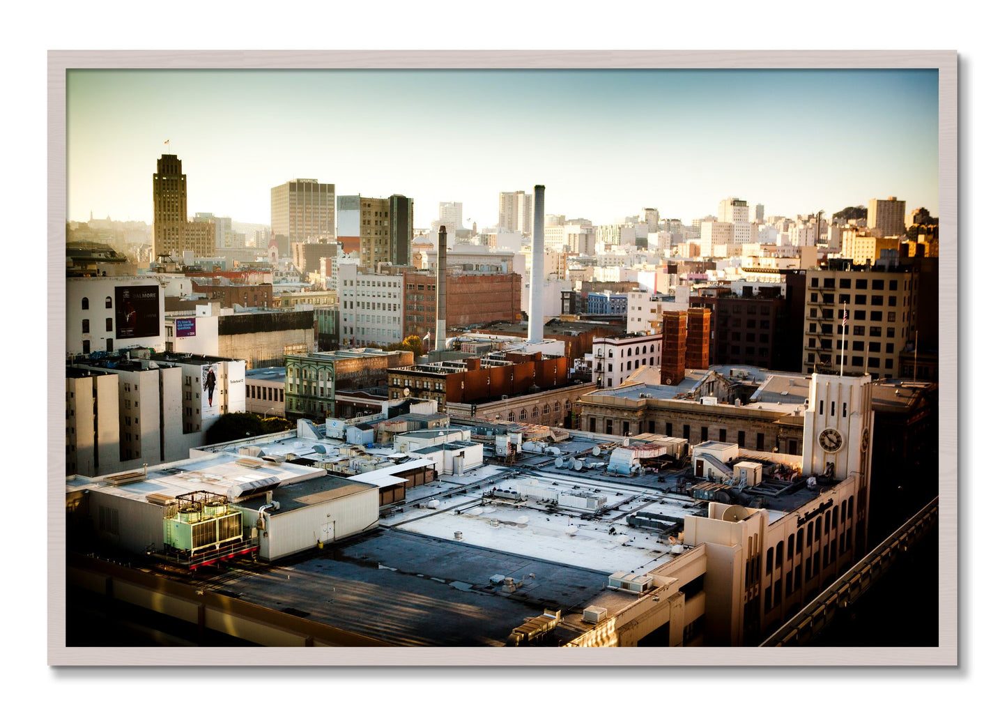 Framed photograph of Chronical San Francisco by Dylan Ozanich, White Maple frame, Full Bleed