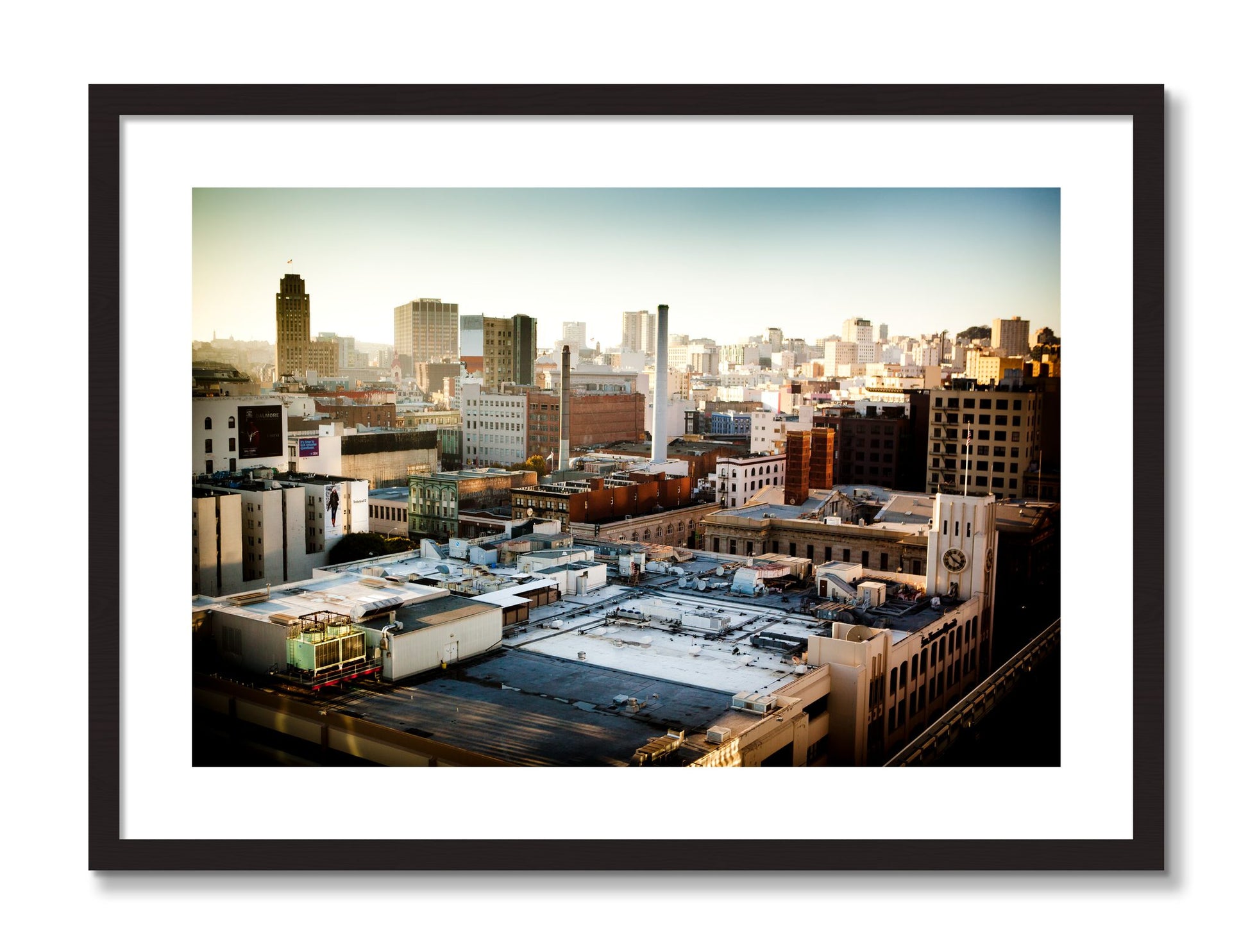 Framed photograph of Chronical San Francisco by Dylan Ozanich, Black Walnut frame, Borders