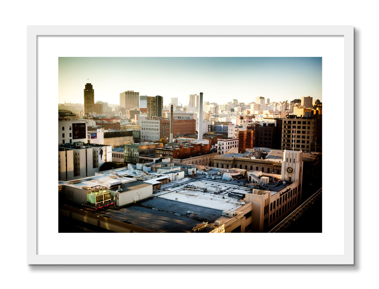 Framed photograph of Chronical San Francisco by Dylan Ozanich, White frame, Borders