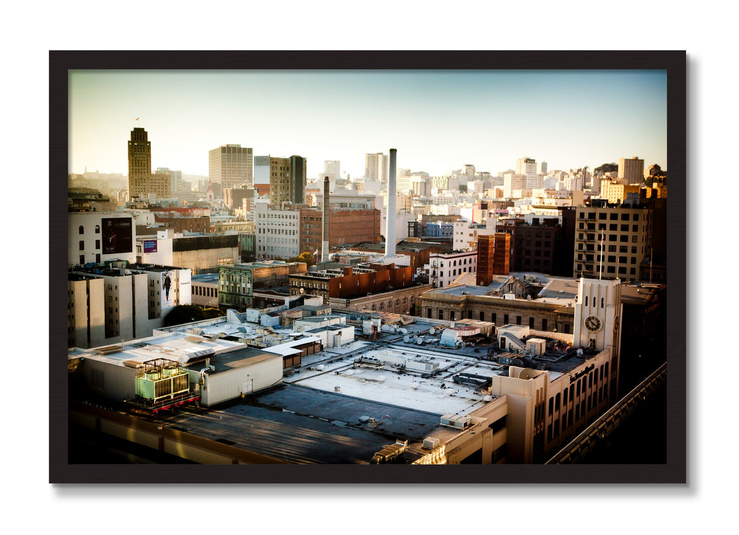 Framed photograph of Chronical San Francisco by Dylan Ozanich, Black Walnut frame, Full Bleed