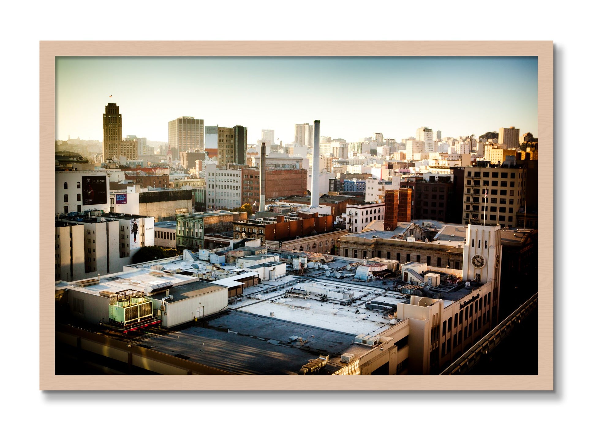 Framed photograph of Chronical San Francisco by Dylan Ozanich, Maple frame, Full Bleed