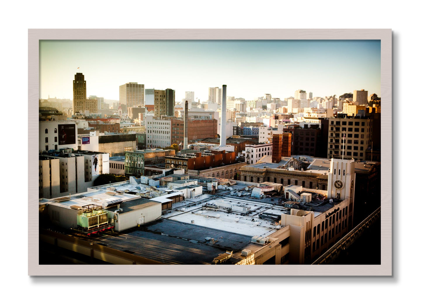 Framed photograph of Chronical San Francisco by Dylan Ozanich, White Maple frame, Full Bleed