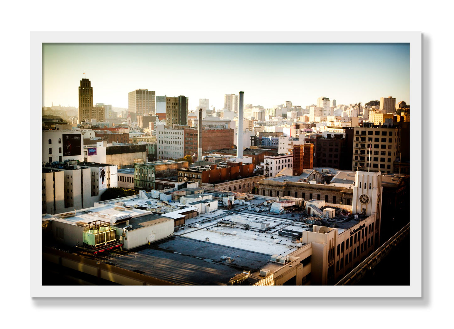 Framed photograph of Chronical San Francisco by Dylan Ozanich, White frame, Full Bleed