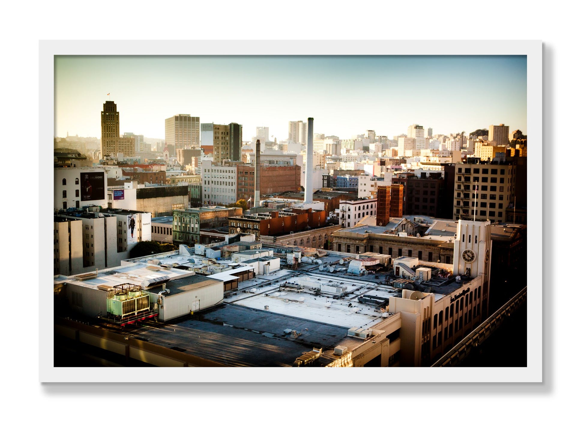 Framed photograph of Chronical San Francisco by Dylan Ozanich, White frame, Full Bleed