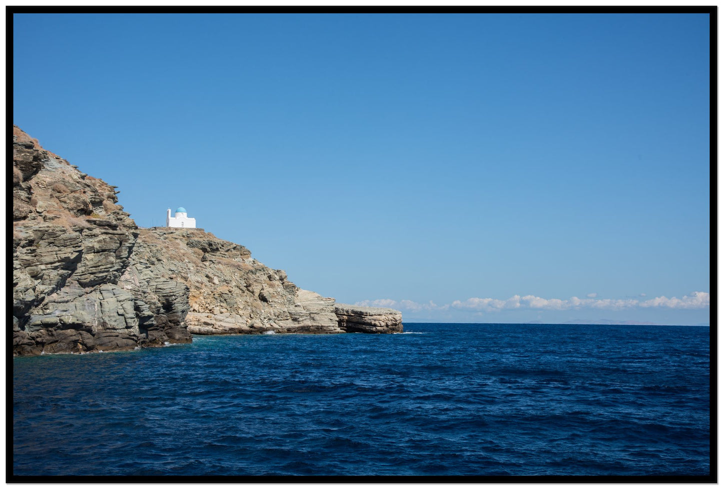 Church On The Edge by Dylan Ozanich, 48×72 Full Bleed Print in a Black frame