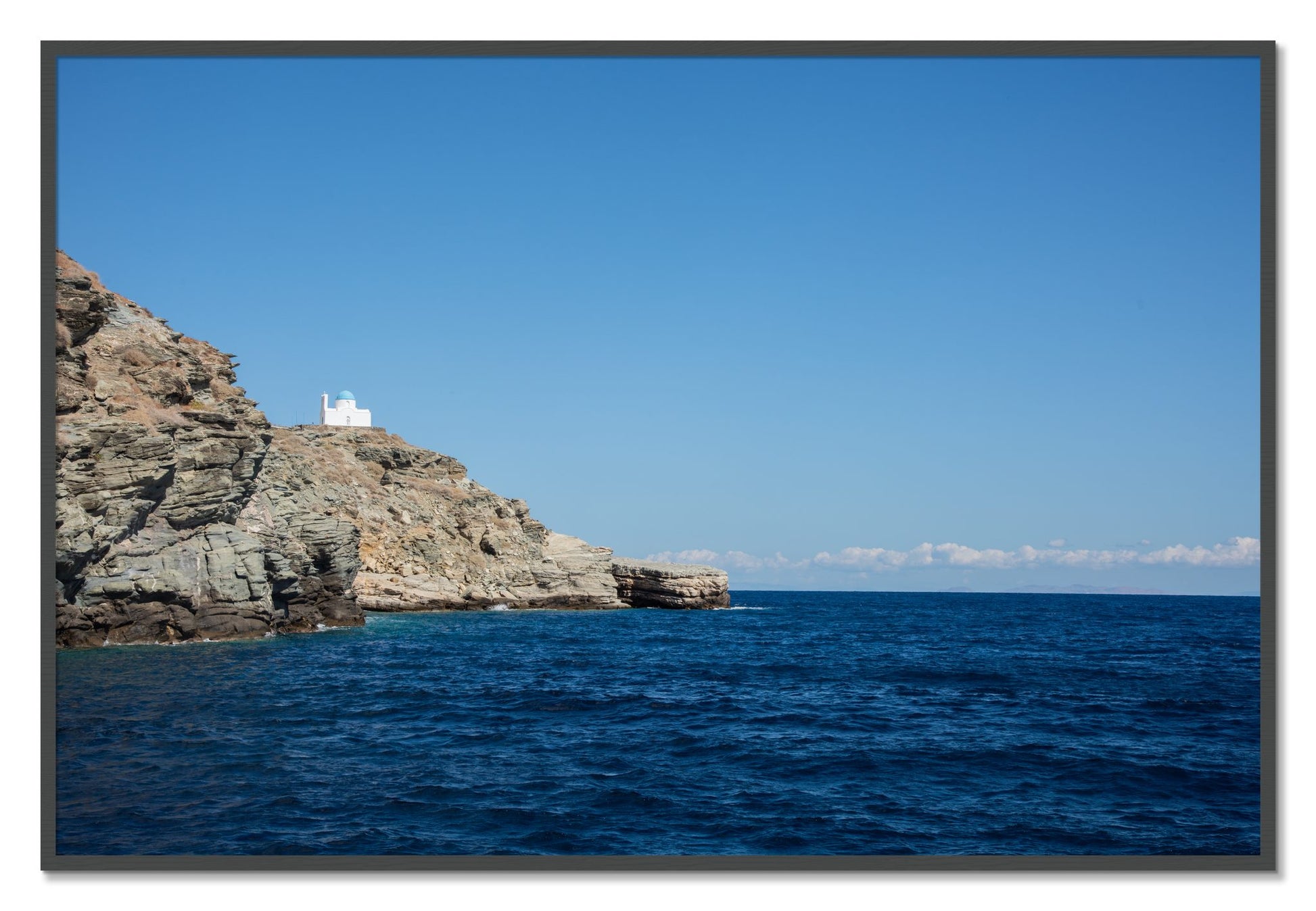 Framed photograph of Church On The Edge by Dylan Ozanich, Grey frame, Full Bleed