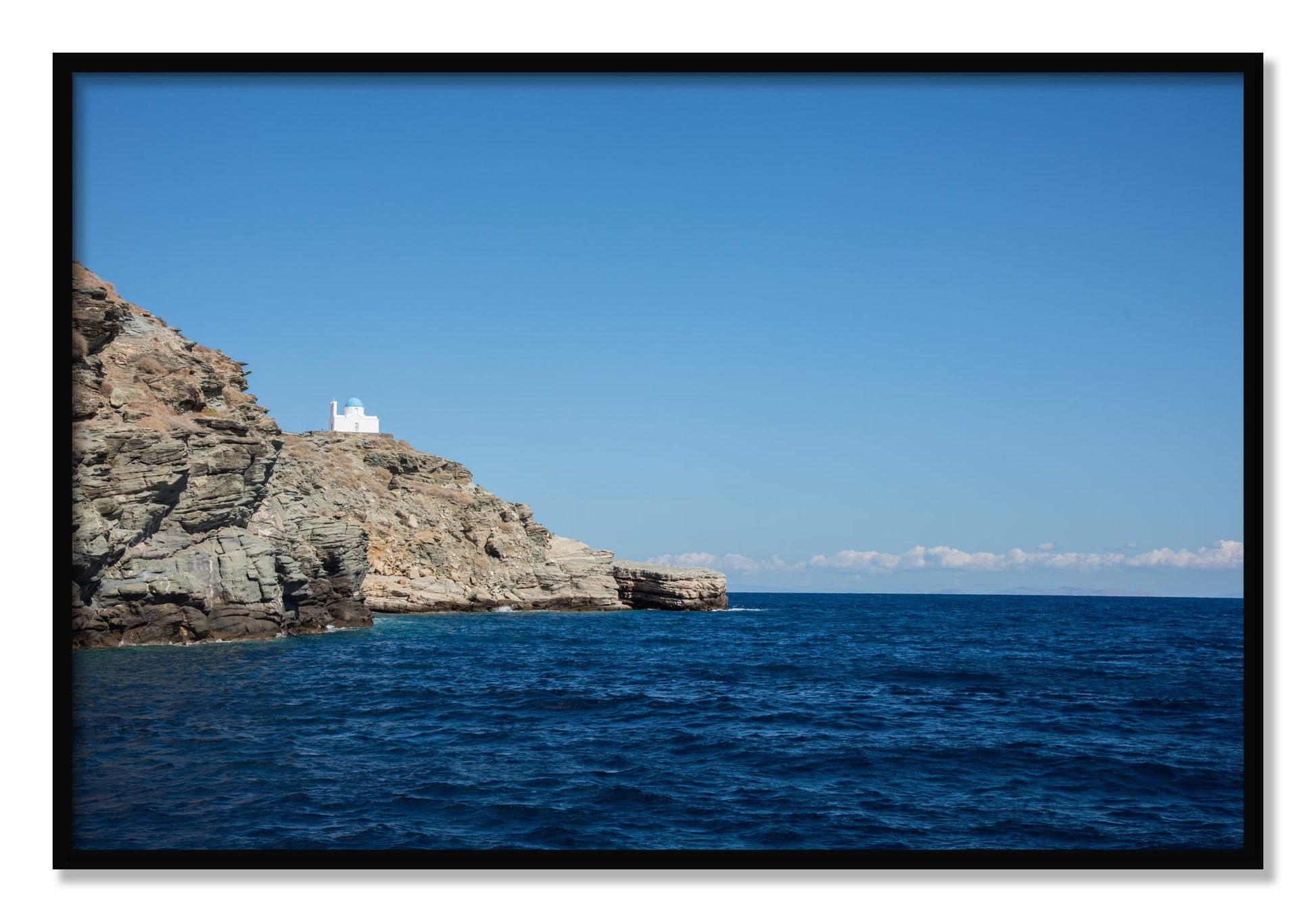 Framed photograph of Church On The Edge by Dylan Ozanich, Black frame, Full Bleed
