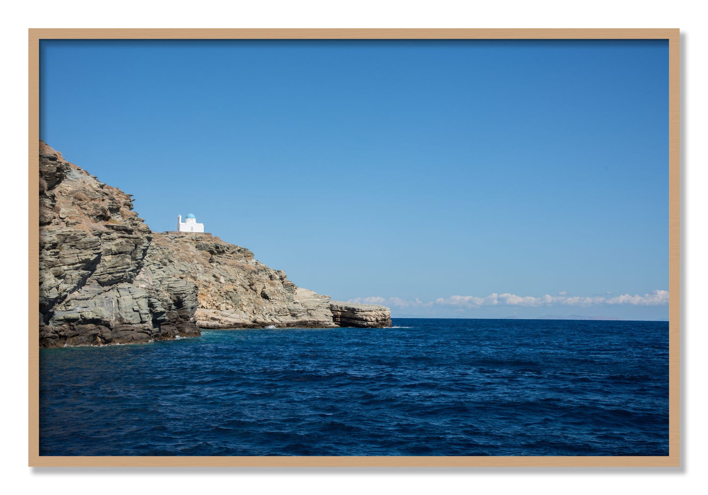 Framed photograph of Church On The Edge by Dylan Ozanich, Oak frame, Full Bleed