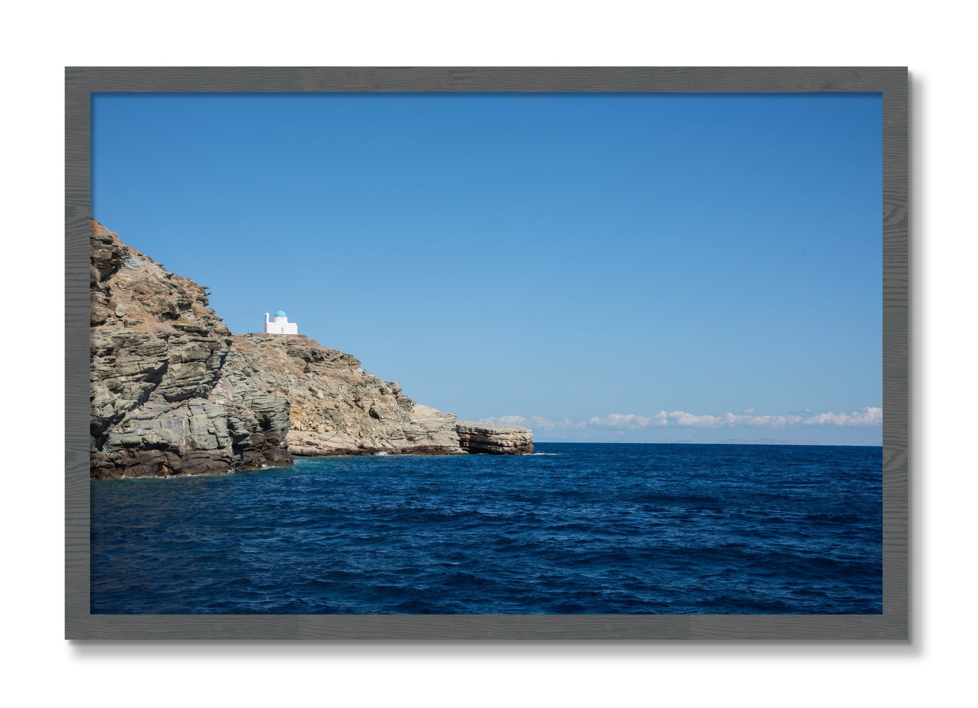 Framed photograph of Church On The Edge by Dylan Ozanich, Grey frame, Full Bleed