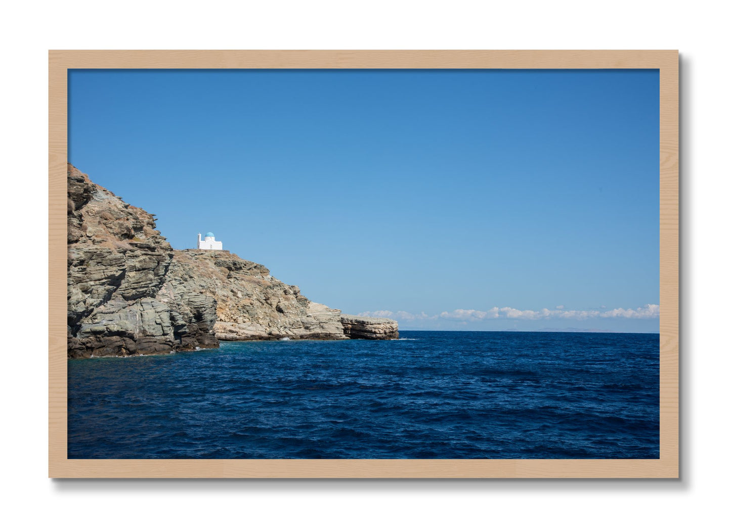 Framed photograph of Church On The Edge by Dylan Ozanich, Oak frame, Full Bleed
