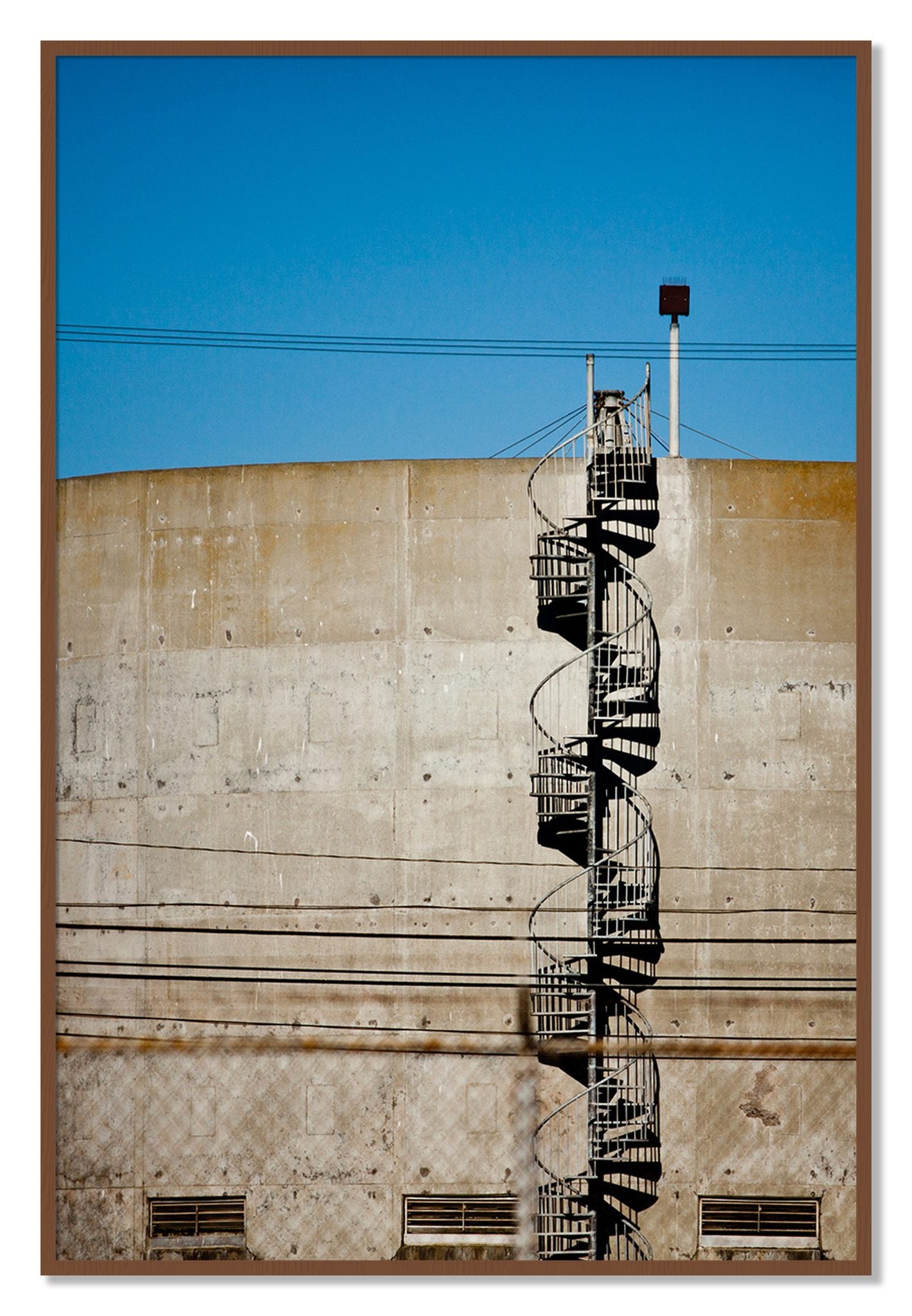Framed photograph of Climb by Dylan Ozanich, Walnut frame, Full Bleed