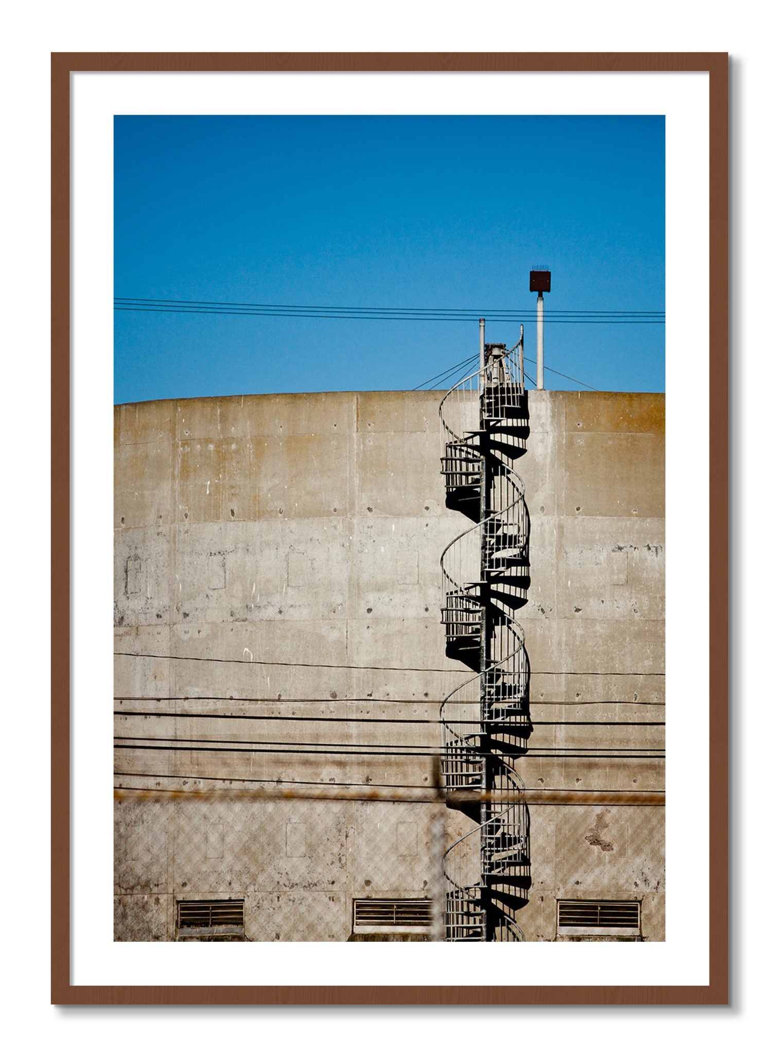 Framed photograph of Climb by Dylan Ozanich, Walnut frame, Borders