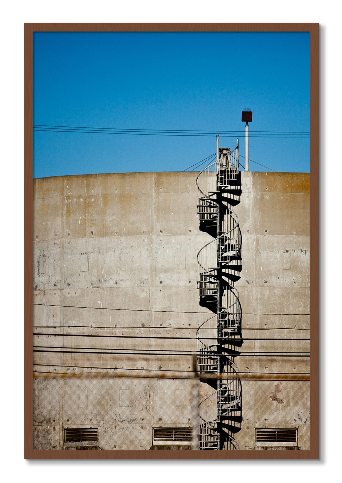 Framed photograph of Climb by Dylan Ozanich, Walnut frame, Full Bleed