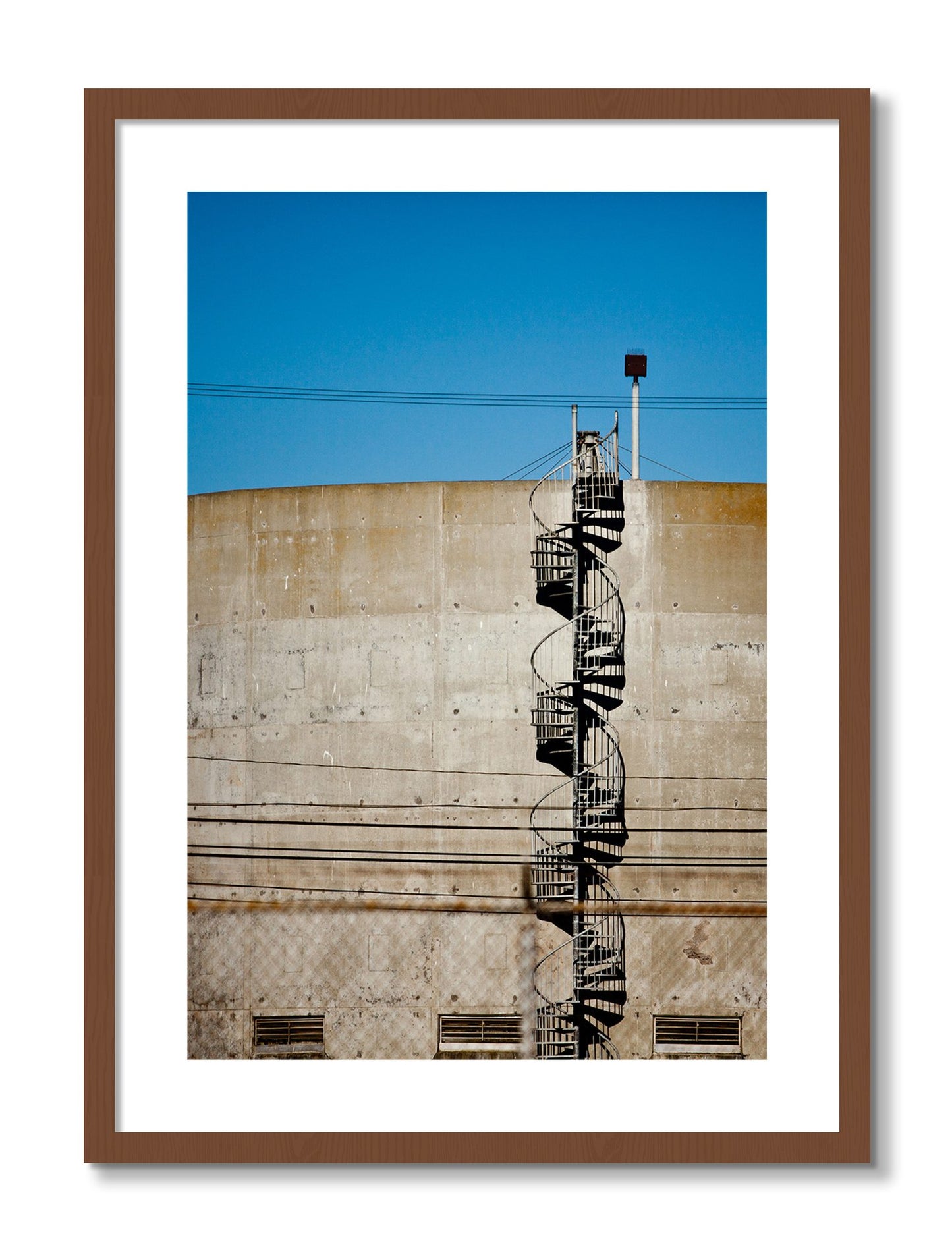 Framed photograph of Climb by Dylan Ozanich, Walnut frame, Borders