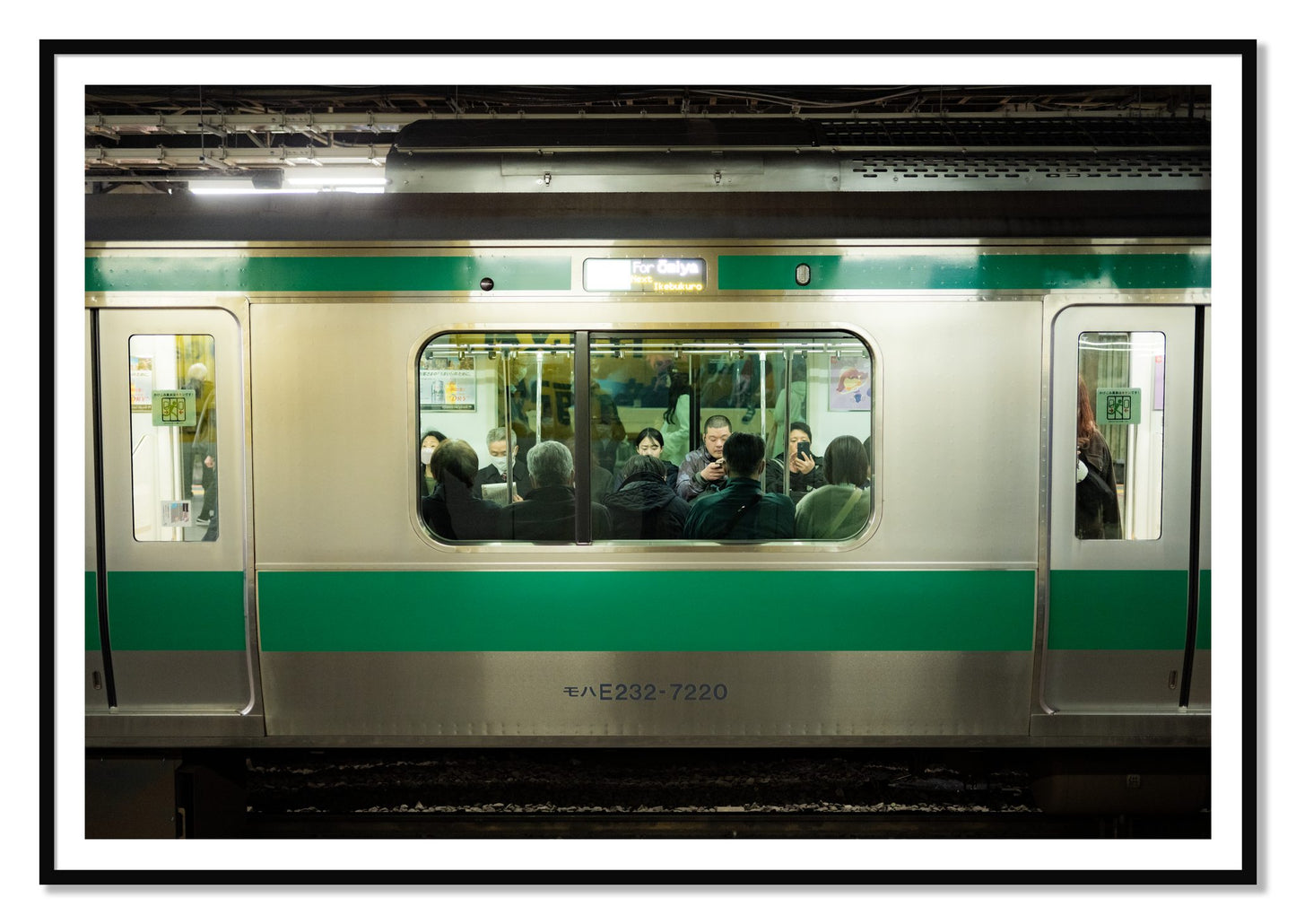 Commute by Dylan Ozanich, 48×72 print with a White Border in a Black frame