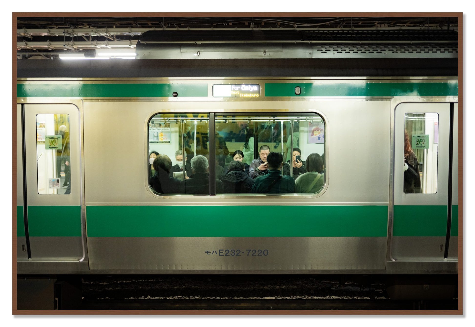 Commute by Dylan Ozanich, 48×72 Full Bleed Print in a Walnut frame