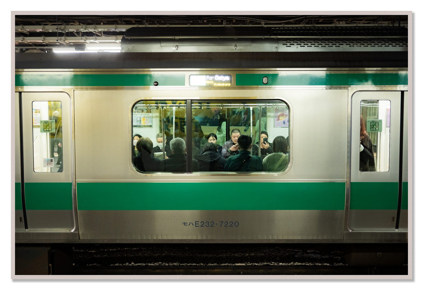 Commute by Dylan Ozanich, 48×72 Full Bleed Print in a White Maple frame