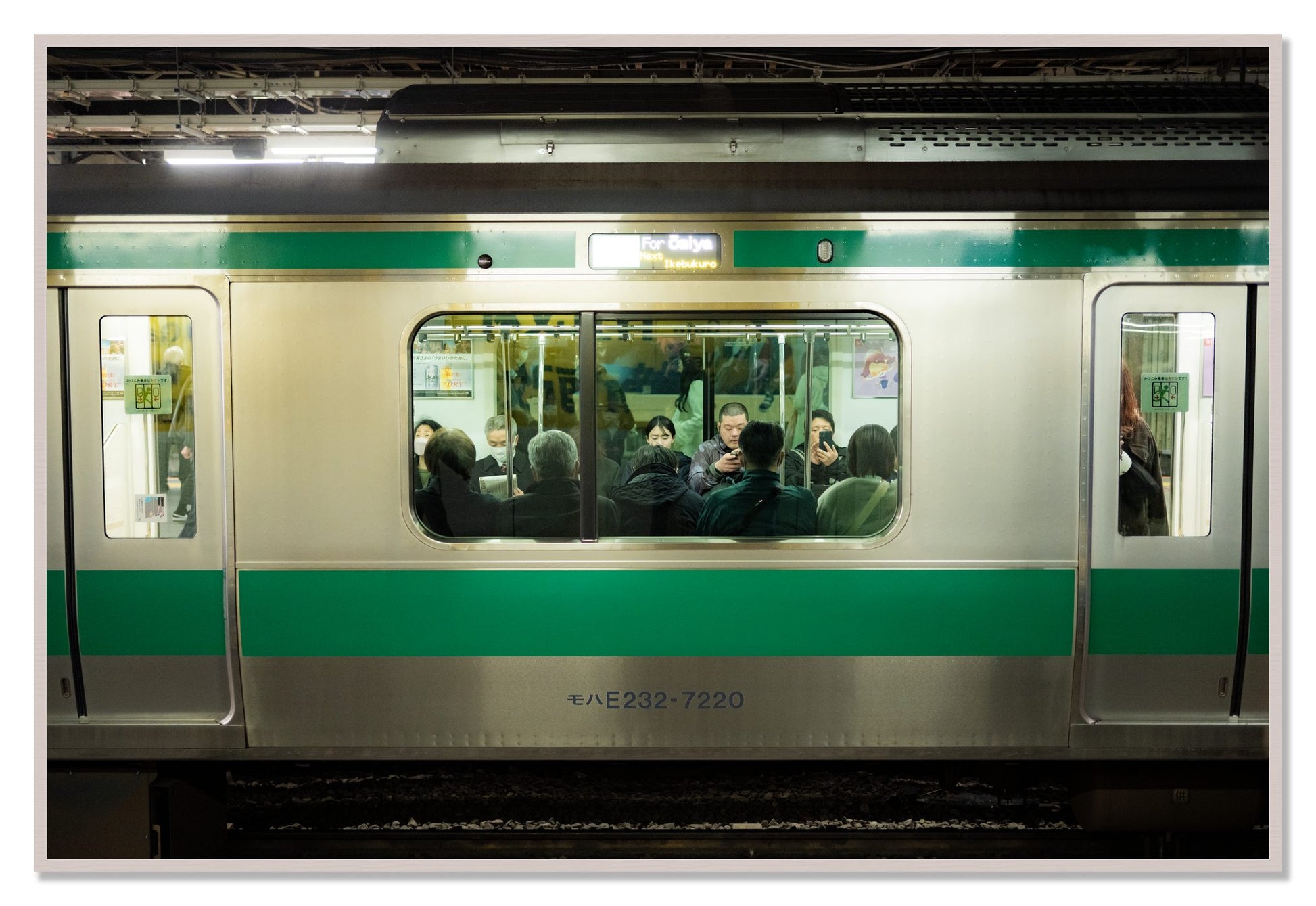 Commute by Dylan Ozanich, 48×72 Full Bleed Print in a White Maple frame