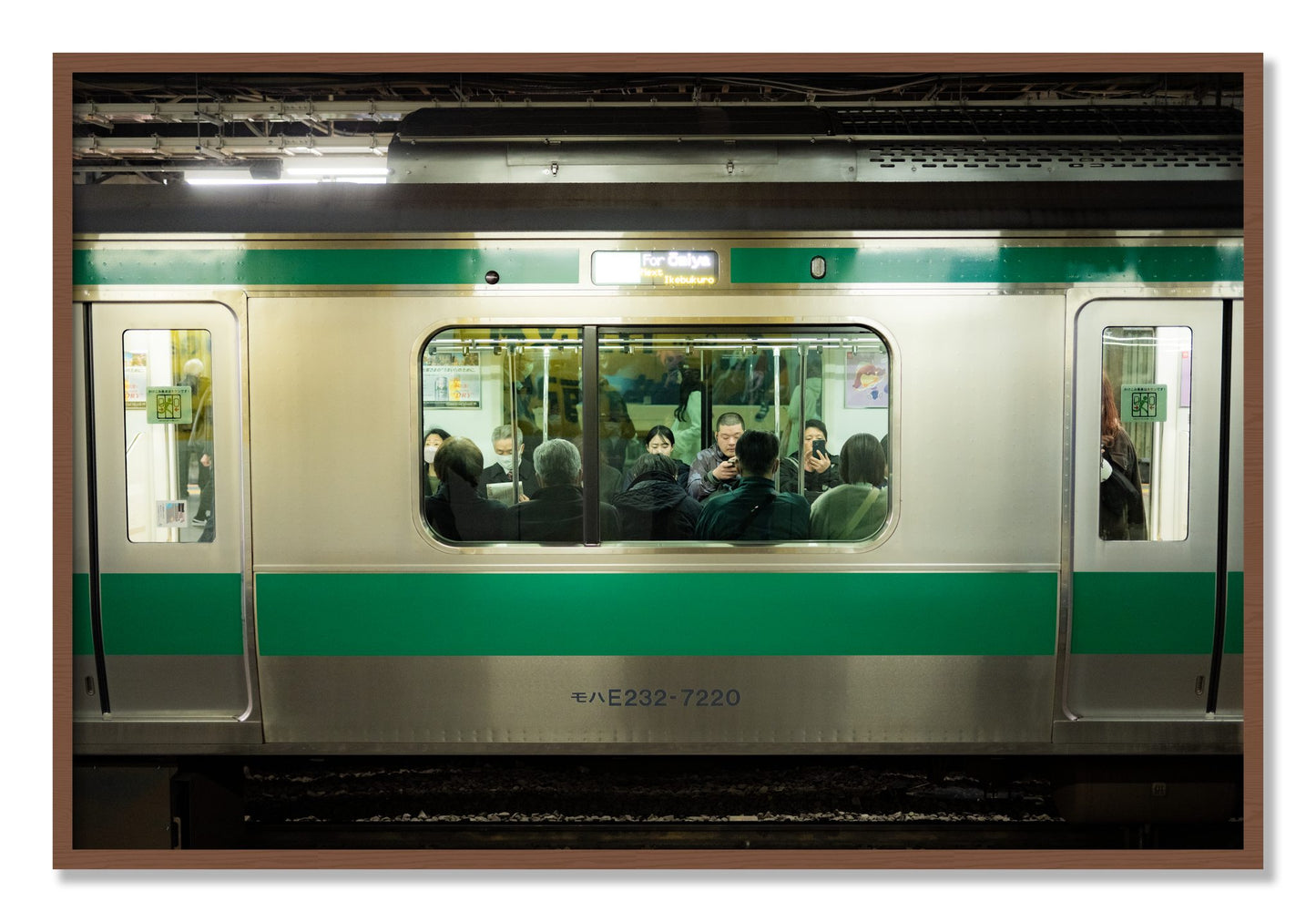 Framed photograph of Commute by Dylan Ozanich, Walnut frame, Full Bleed