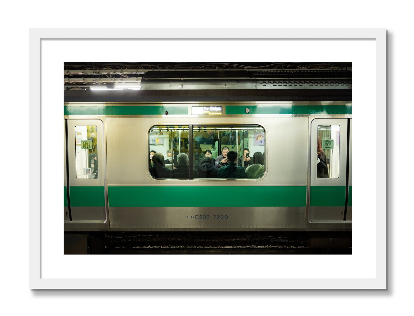 Framed photograph of Commute by Dylan Ozanich, White frame, Borders