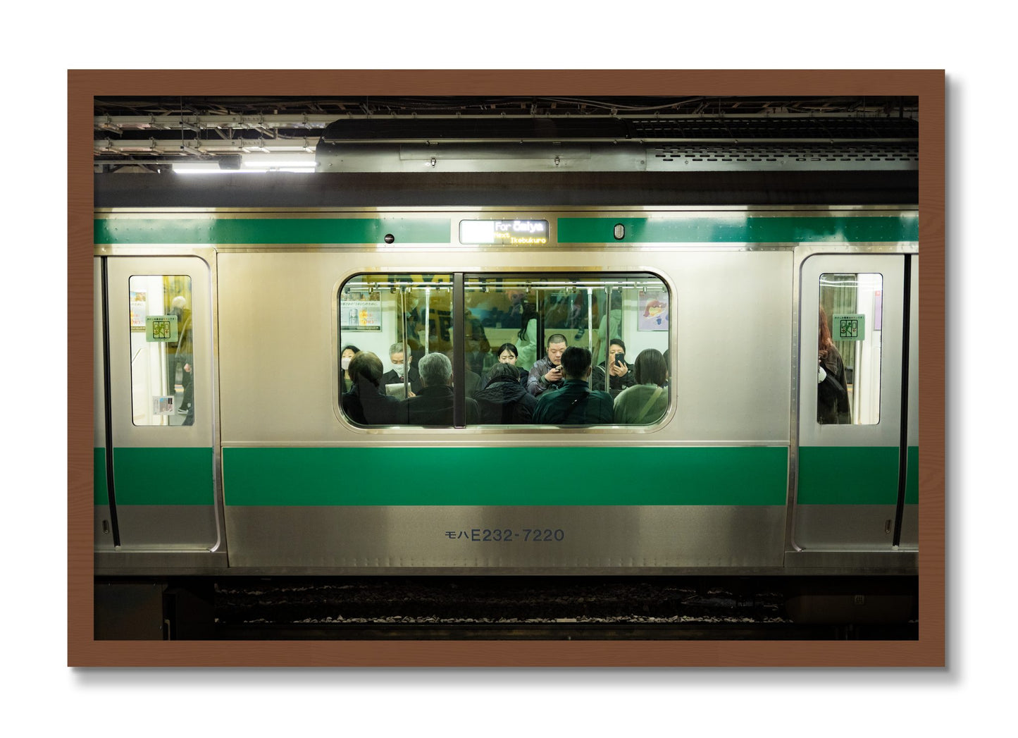 Framed photograph of Commute by Dylan Ozanich, Walnut frame, Full Bleed