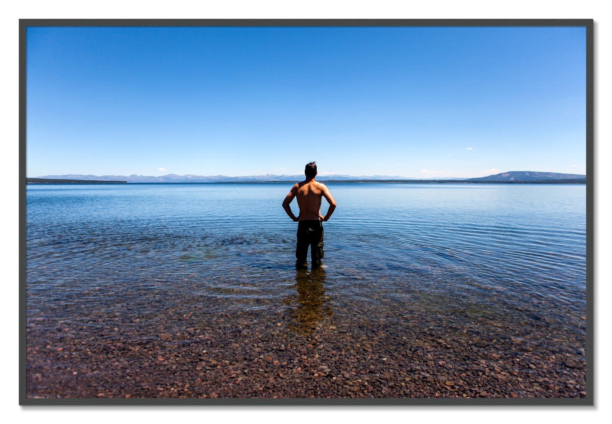 Cool Off by Dylan Ozanich, 40×60 Full Bleed Print in a Grey frame