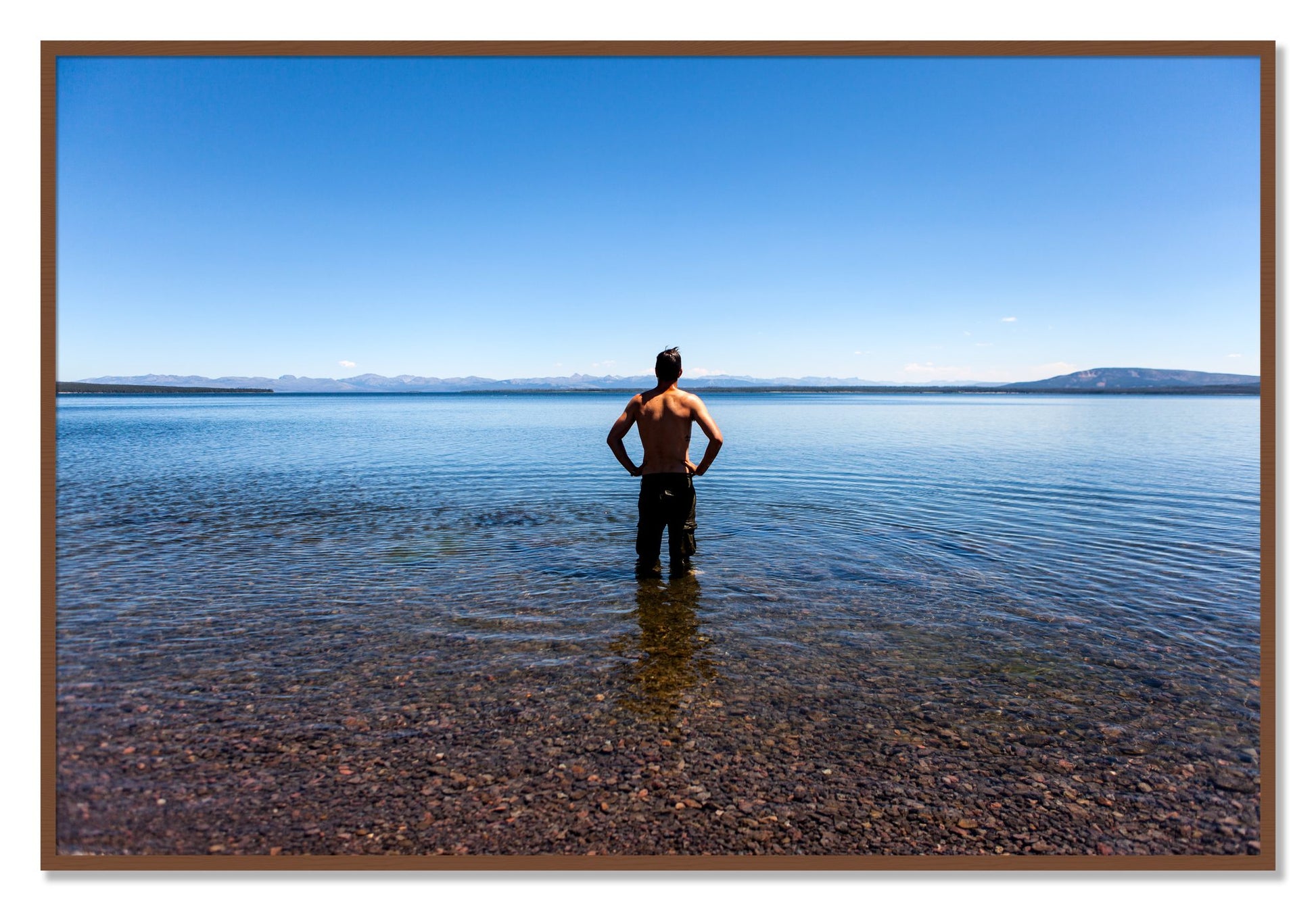 Cool Off by Dylan Ozanich, 40×60 Full Bleed Print in a Walnut frame