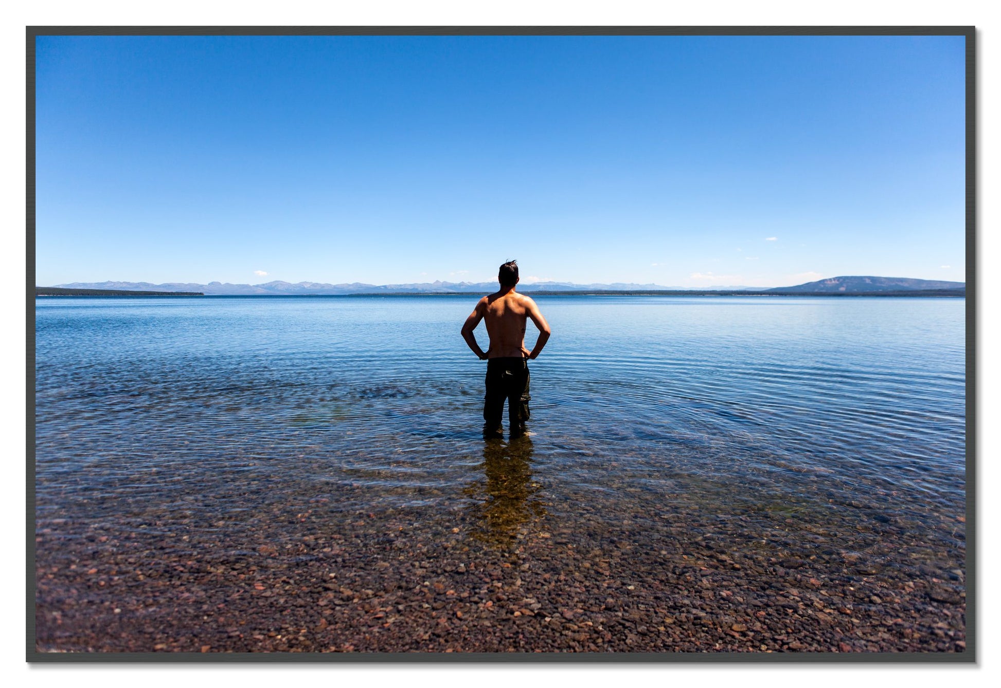 Cool Off by Dylan Ozanich, 48×72 Full Bleed Print in a Grey frame