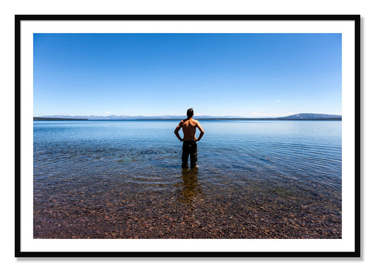 Cool Off by Dylan Ozanich, 30×45 print with a White Border in a Black frame