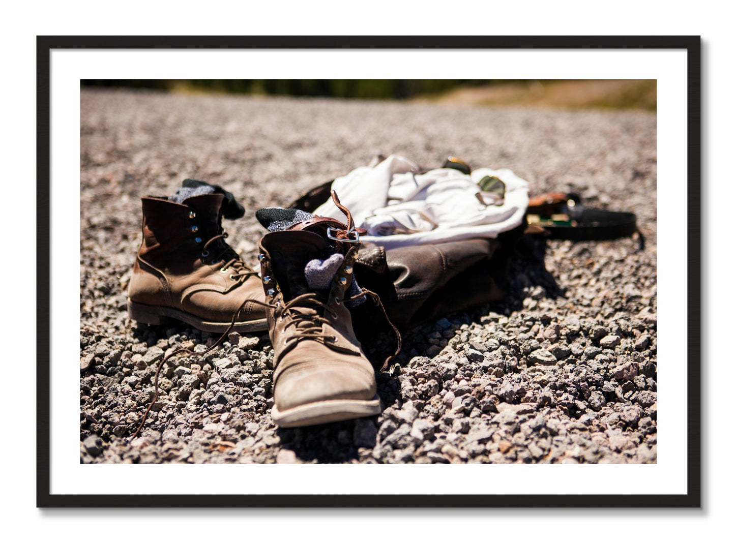 Framed photograph of Cool Off by Dylan Ozanich, Black Walnut frame, Borders