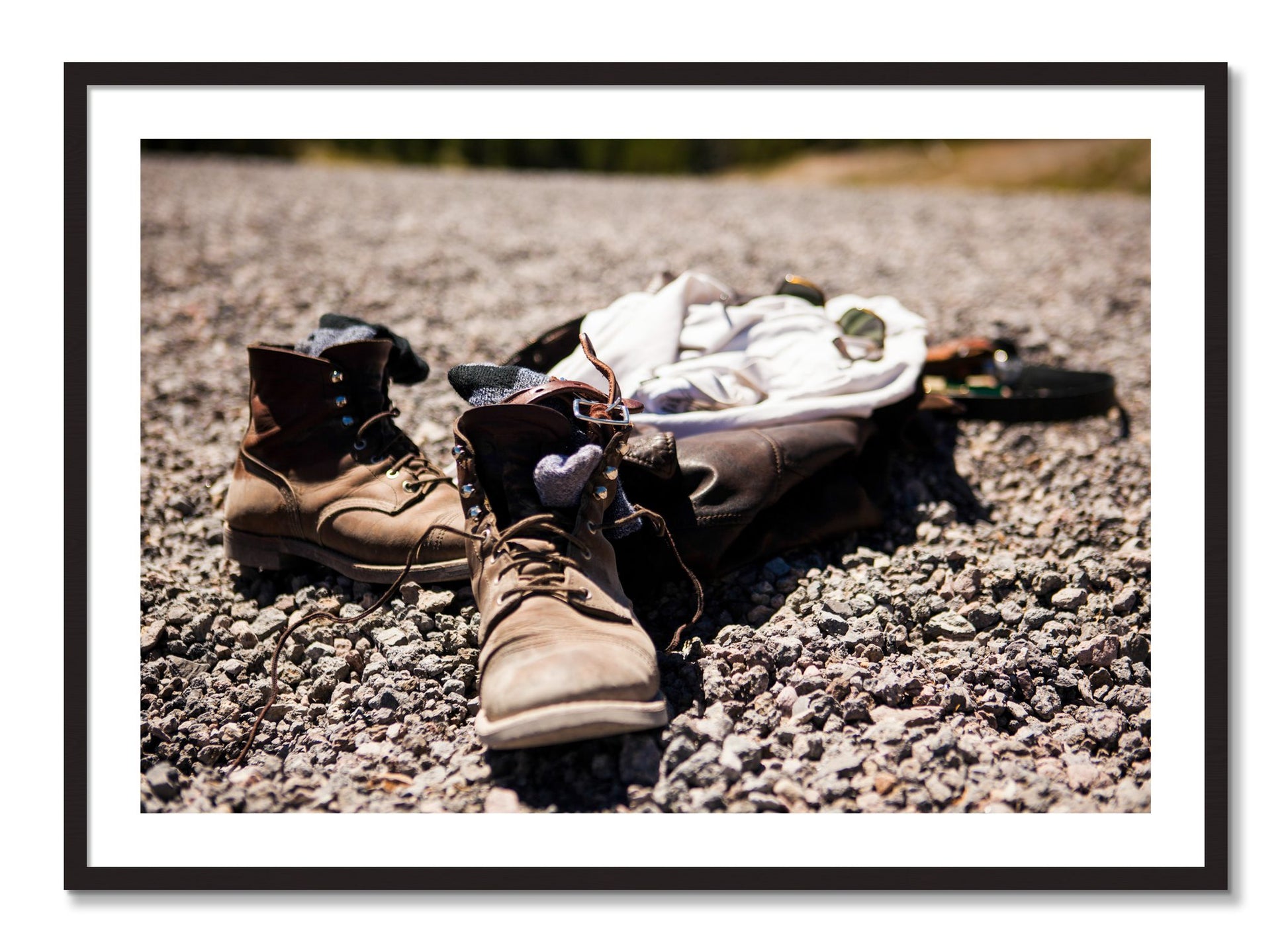 Framed photograph of Cool Off by Dylan Ozanich, Black Walnut frame, Borders